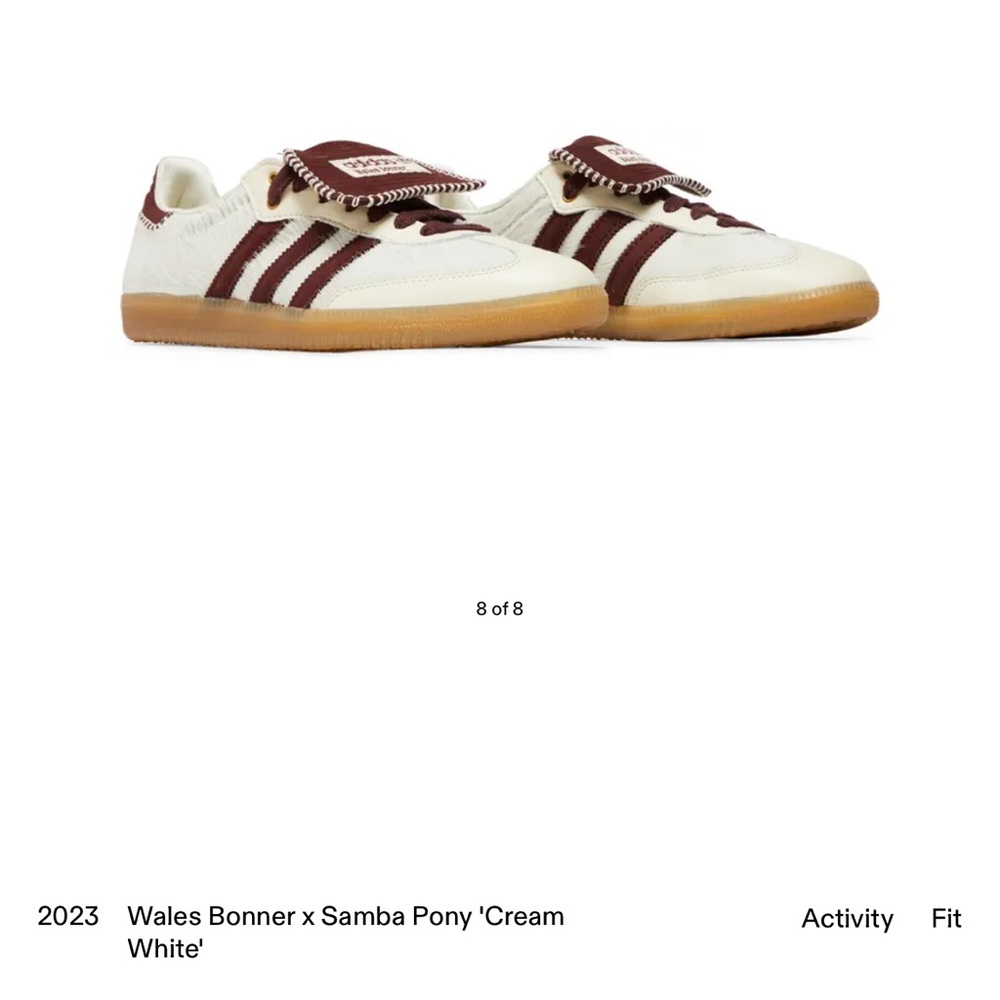 Very Good Condition Wales Bonner x Adidas Samba Pony Cream White Sneakers
